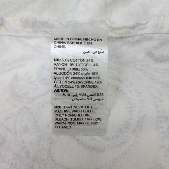 Chicos Paisley Button-Up Blazer Jacket Womens Size 3 16/18 Long Sleeve Stretch - Picture 14 of 15